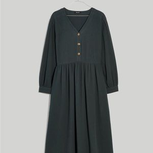 Madewell Lightspun Button-Front Midi Dress